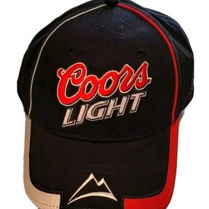 Men's  Coors Light Beer Black Red White Trucker Hat Cap Est 1978 Hook & Loop NEW
